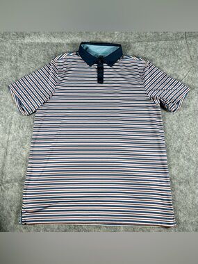 RHONE Commuter Performance Striped Polo Men’s Size Medium